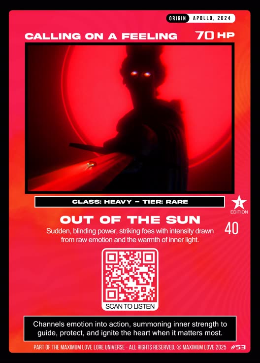 Calling on a Feeling trading card